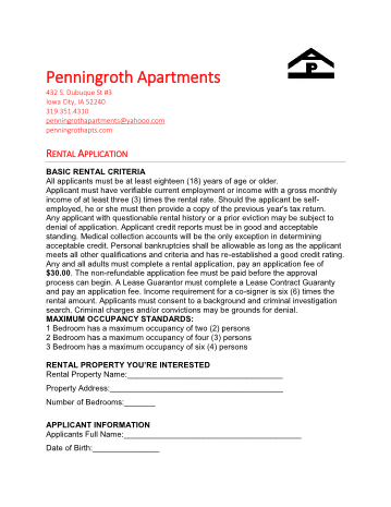 Penningroth Apartment Applicaion